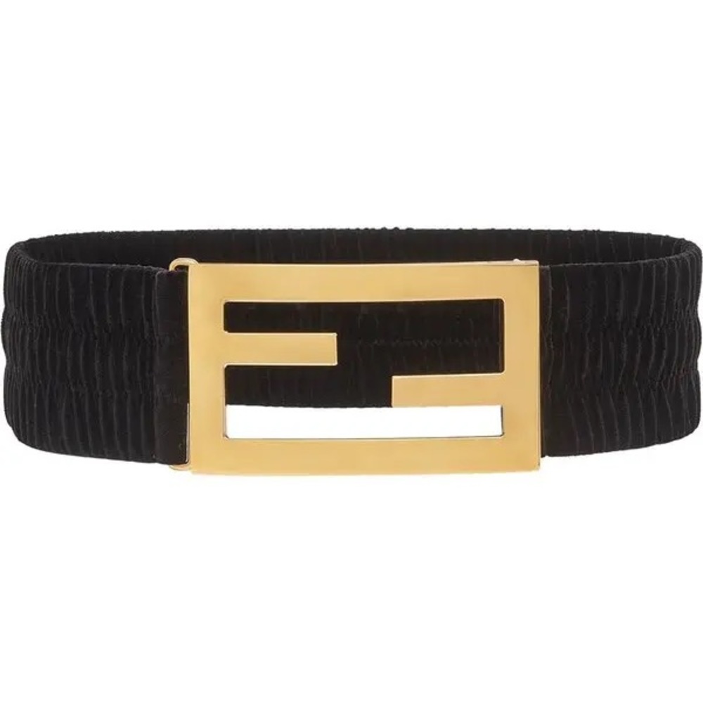 FENDI maxi velvet baguette belt Gold buckle brand new waist belt stretch